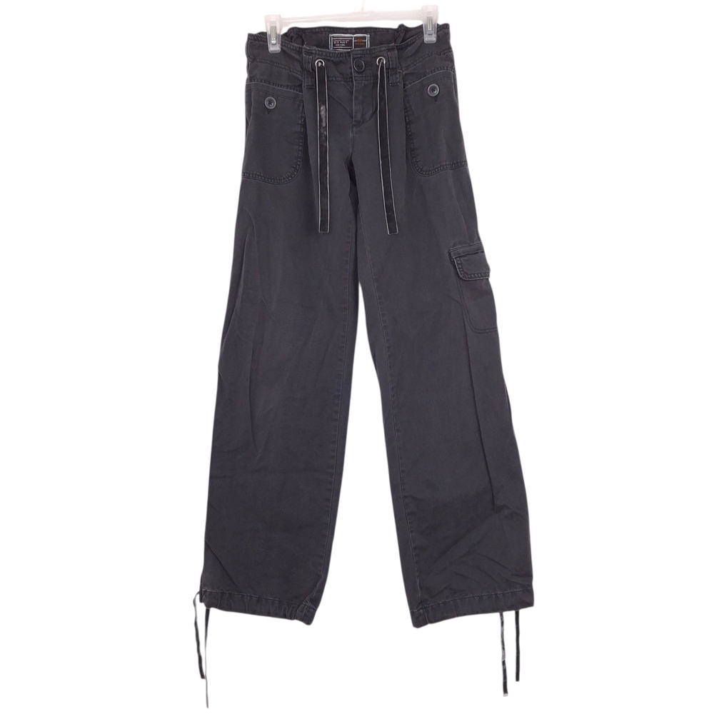 Old Navy Y2K 2000s low rise drawstring cargo pants baggy wide leg grunge gray